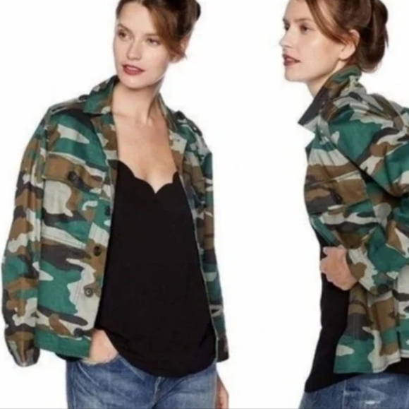 J Crew Mercantile Camo Print Button Up Lightweight Jacket Sz S - Picture 6 of 6